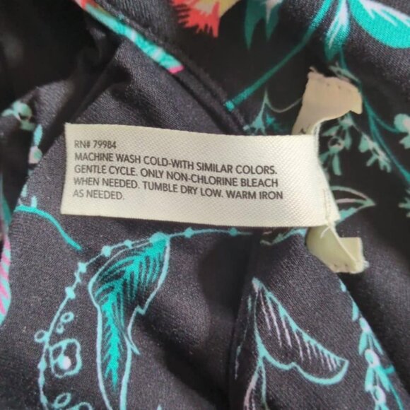 Soma Black Floral Dress Size Medium Supersoft Boho Dark Fairy Sundress Stretchy - Picture 4 of 4